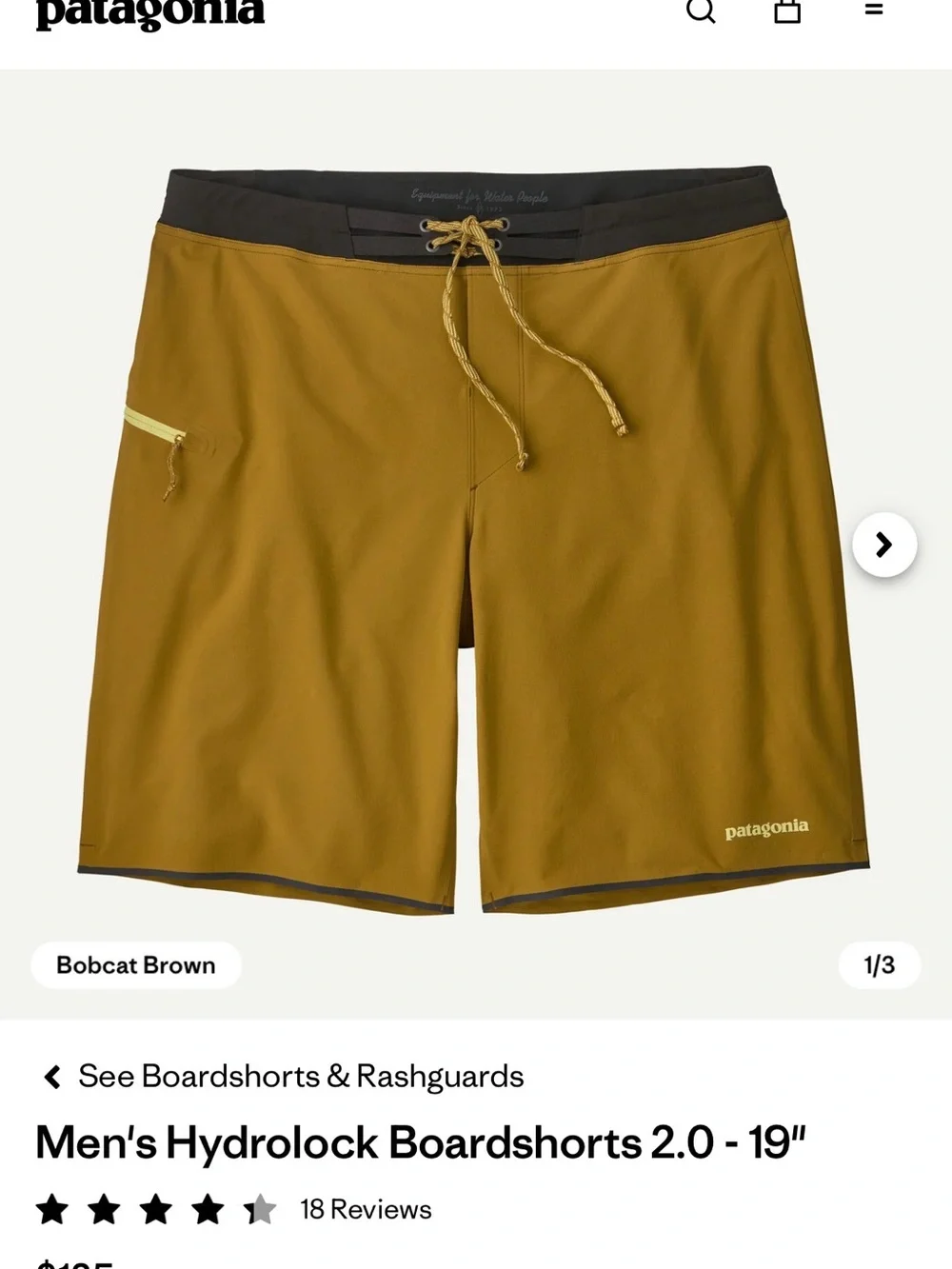 Patagonia Bobcat Brown Men’s Board Shorts